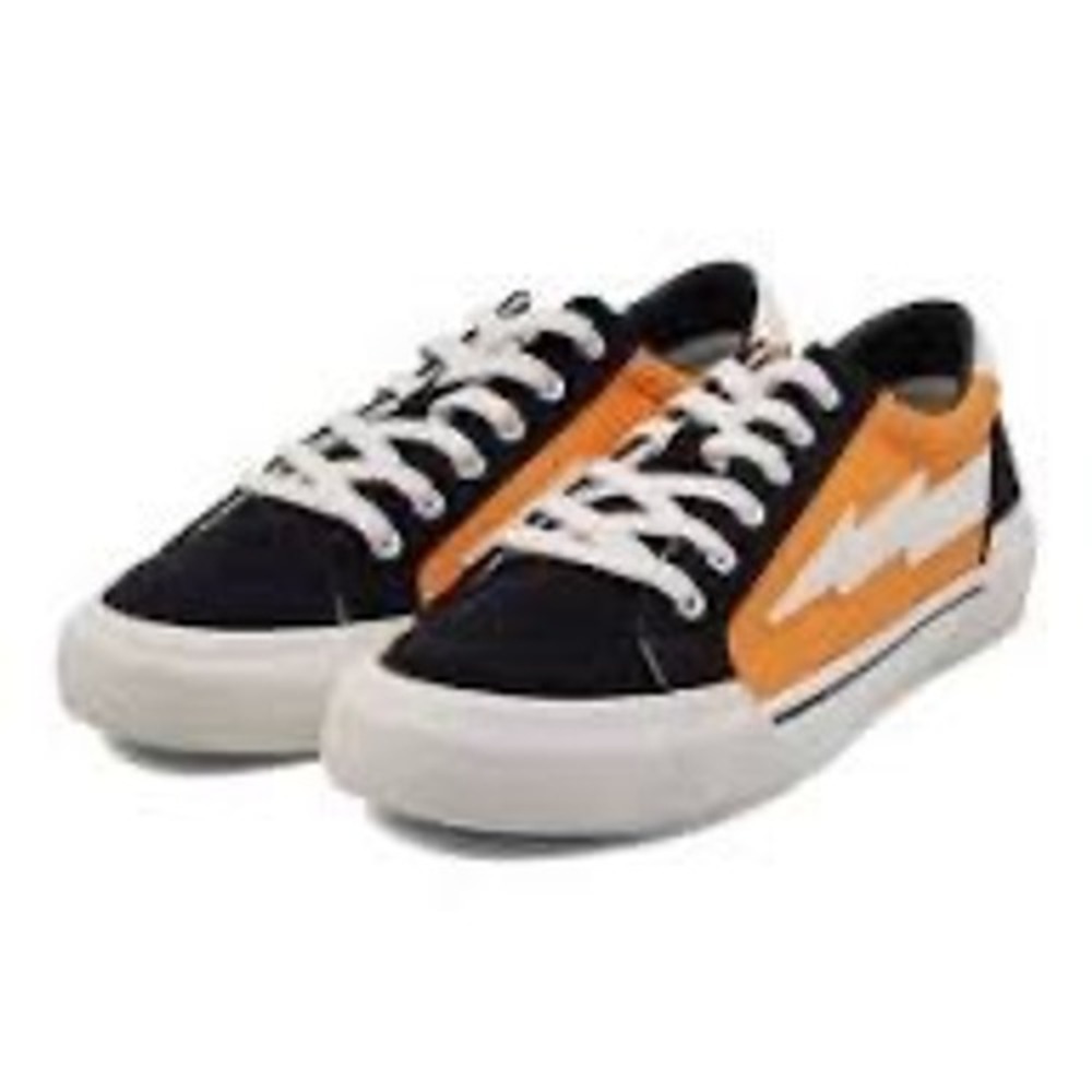 Revenge‎ x Storm Orange Black Lightning Bolt Low Top Sneakers Streetwear